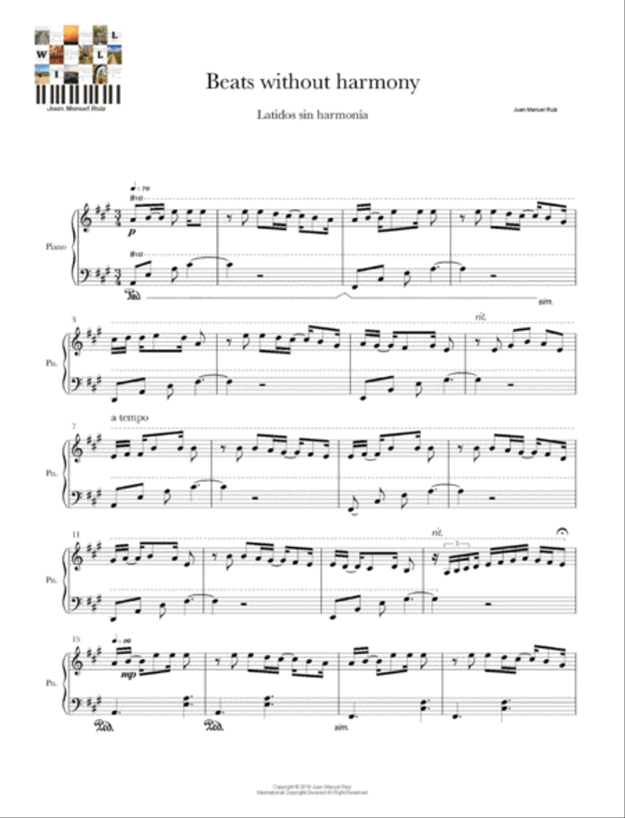 Beats without harmony Piano Solo scores gallery preview page 1