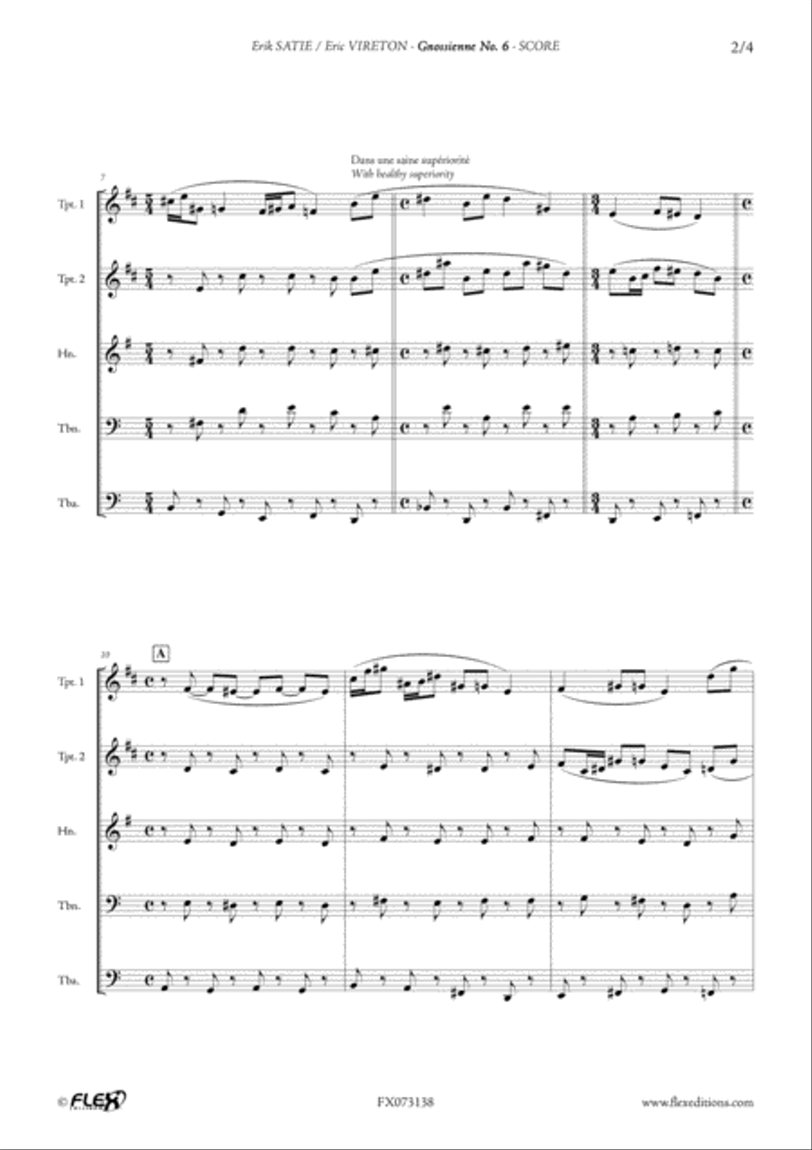 Gnossienne No. 6 Horn scores gallery preview page 3