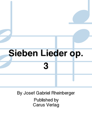 Book cover for Sieben Lieder op. 3