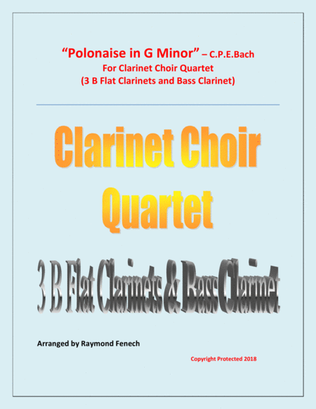 Book cover for Polonaise in G Minor - Clarinet Choir Quartet (3 B Flat Clarinets and Bass Clarinet)