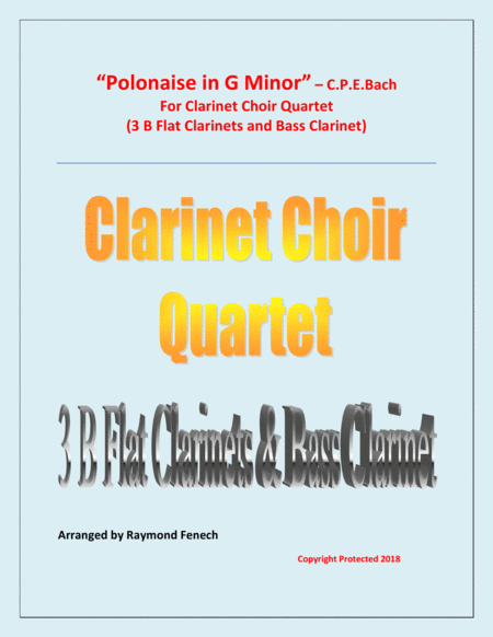 Polonaise in G Minor - Clarinet Choir Quartet (3 B Flat Clarinets and Bass Clarinet) image number null