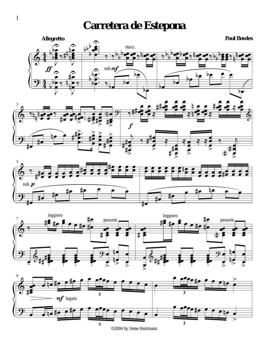 Carretera d’Estepona Piano Solo scores gallery preview page 1