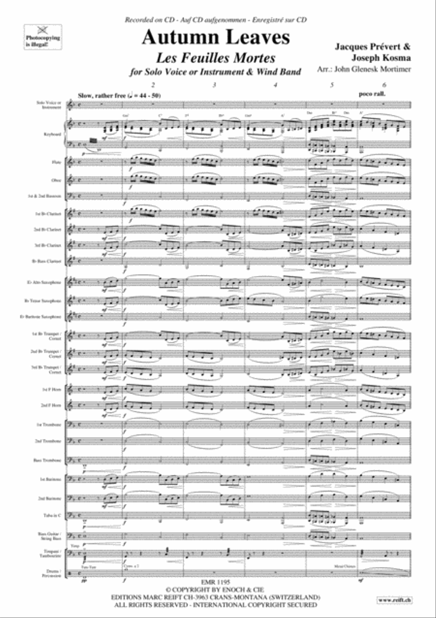 Autumn Leaves Concert Band scores gallery preview page 5