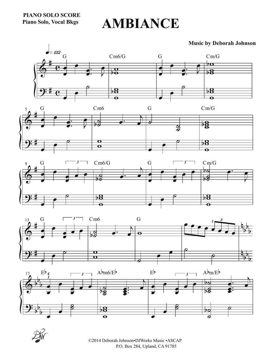 Ambiance Piano Solo Score Unison Choir scores gallery preview page 3