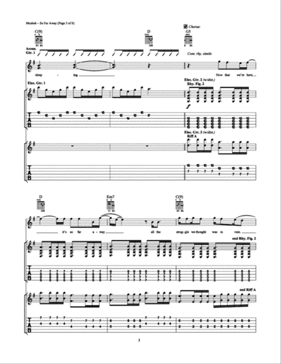 So Far Away Electric Guitar scores gallery preview page 3