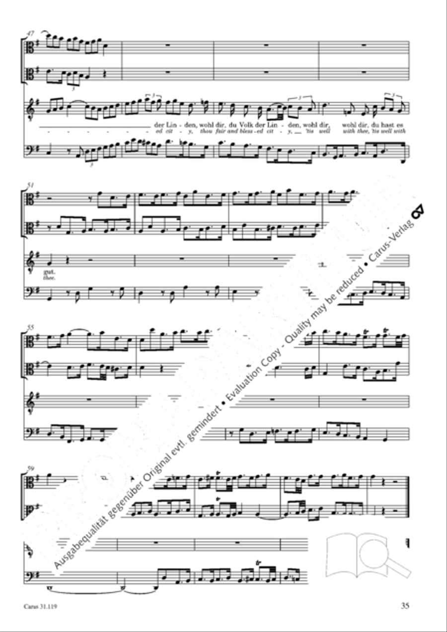 Praise the Lord, O Jerusalem (Preise, Jerusalem, den Herrn) 4-Part scores gallery preview page 36