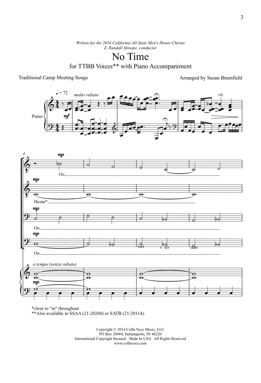No Time TTBB scores gallery preview page 1