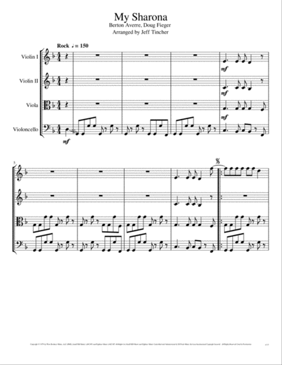 My Sharona My Sharona String Quartet scores gallery preview page 2