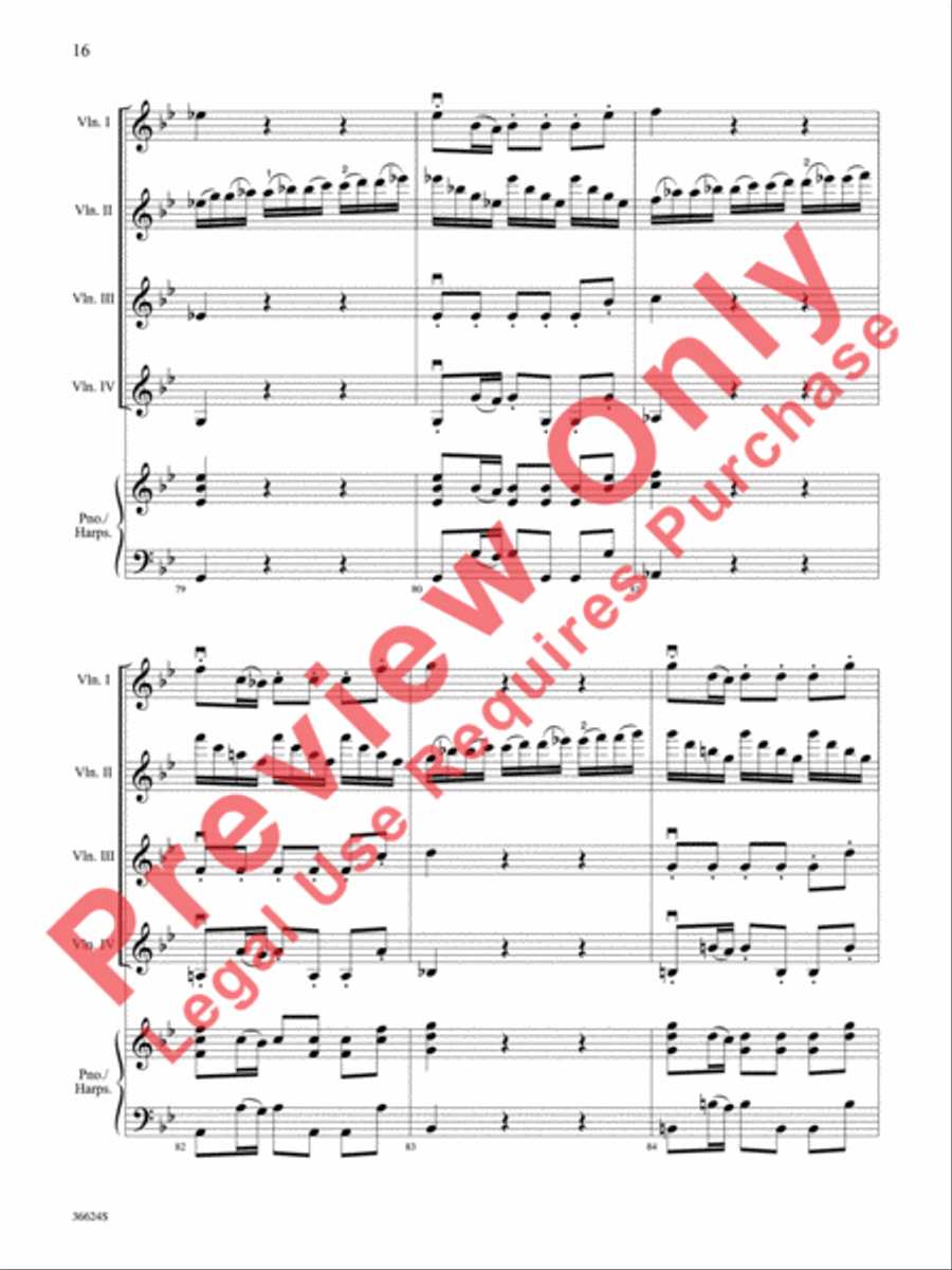 Violins Go Vivaldi -- Two Movements for Violin Quartet Small Ensemble scores gallery preview page 17