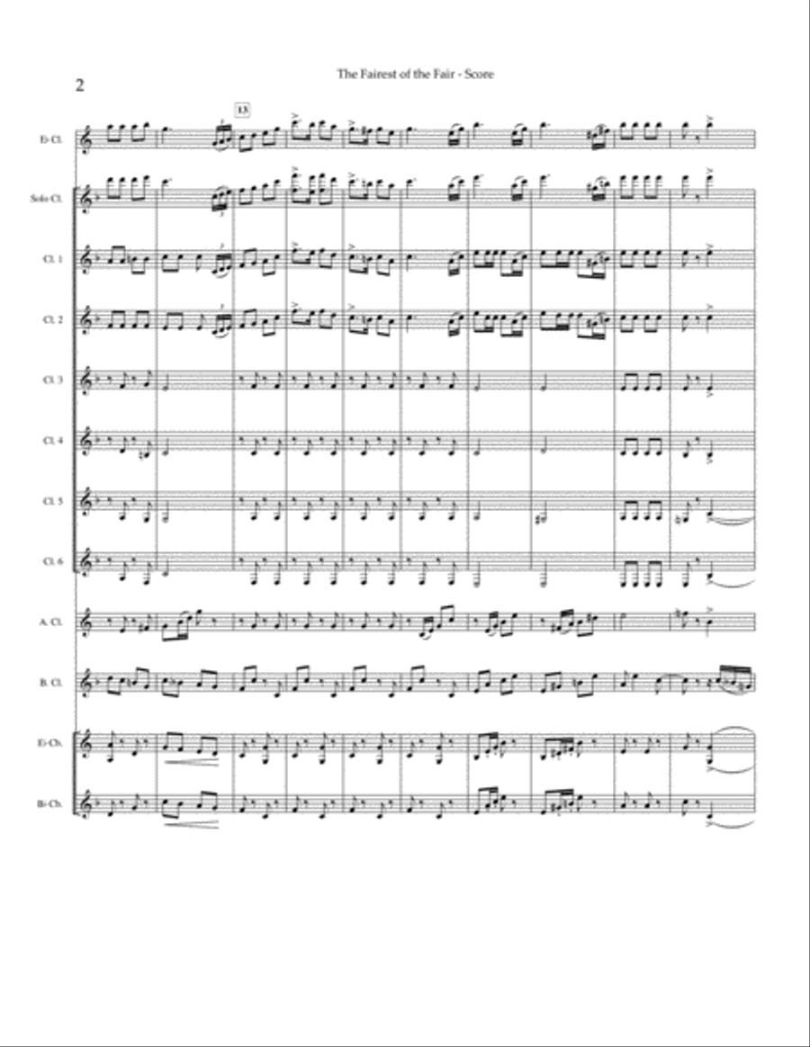 Fairest of the Fair Clarinet Choir scores gallery preview page 3