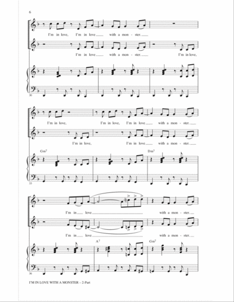 I'm In Love With A Monster 2-Part scores gallery preview page 5