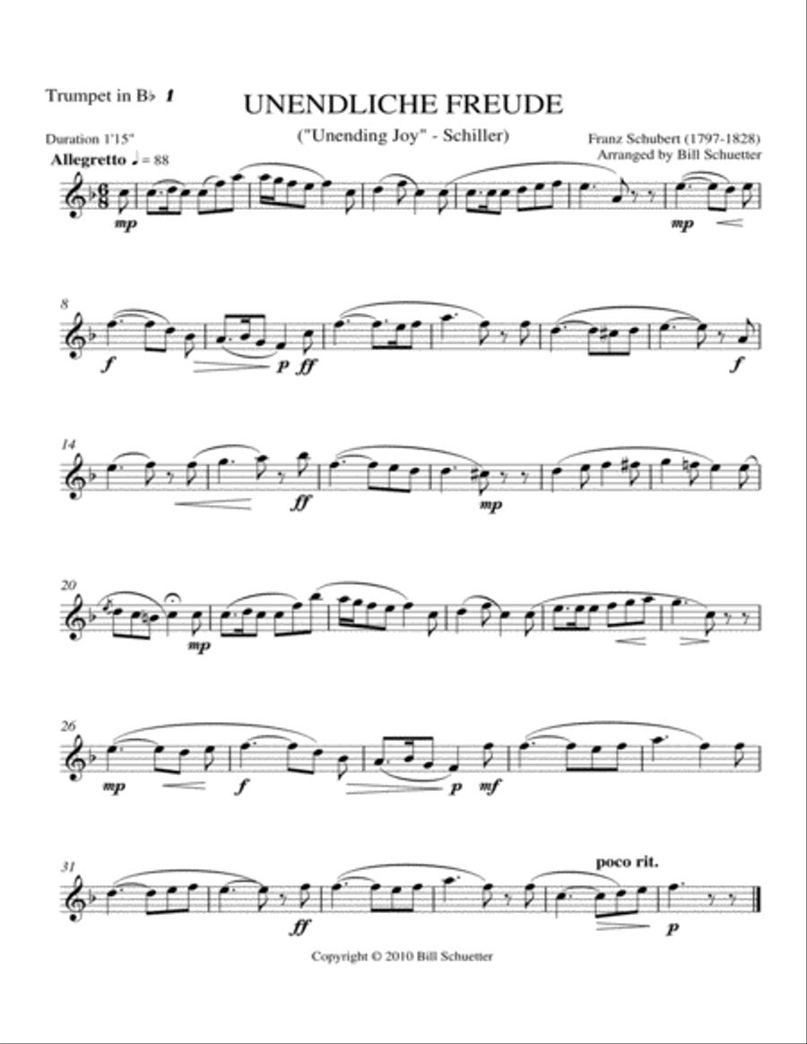 Unendliche Freude Trumpet Trio scores gallery preview page 3