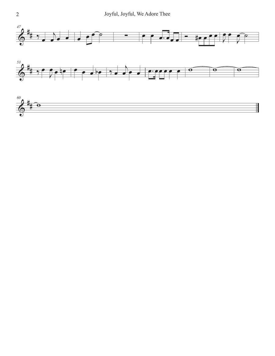 Joyful, Joyful, We Adore Thee (Duet for Bb-Trumpet and French Horn) Brass Duet scores gallery preview page 6
