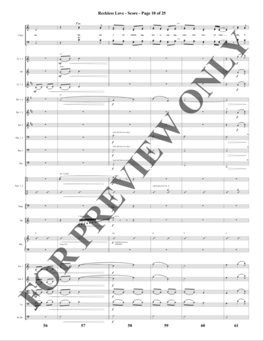 Reckless Love - Orchestration Choir scores gallery preview page 11