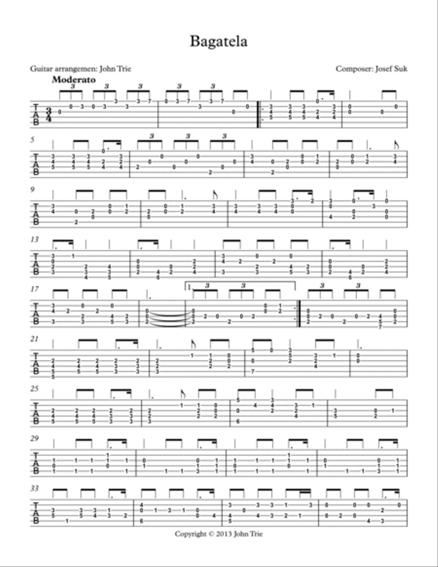 Bagatela - tab Bagatela - tab Classical Guitar scores gallery preview page 2