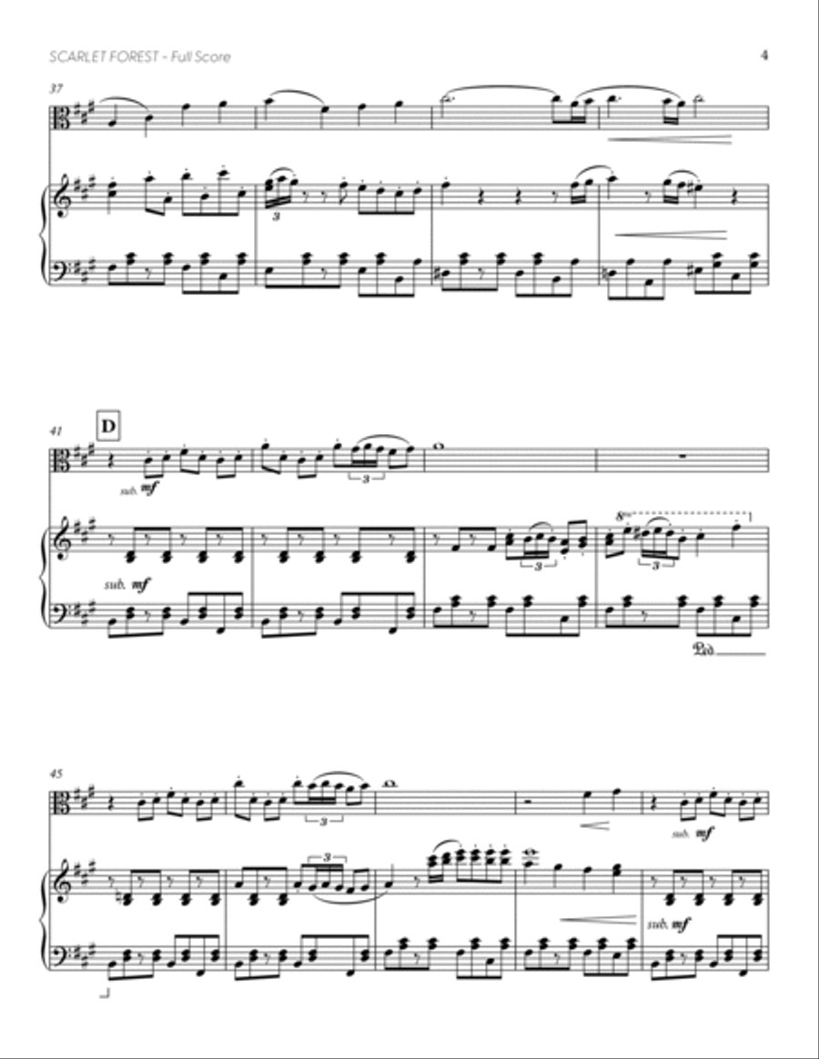 Scarlet Forest (from DELTARUNE) (for Solo Viola with Piano Accompaniment) Piano Accompaniment scores gallery preview page 5