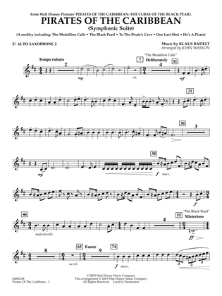 Pirates Of The Caribbean (Symphonic Suite) (arr. John Wasson) - Eb Alto Saxophone 2