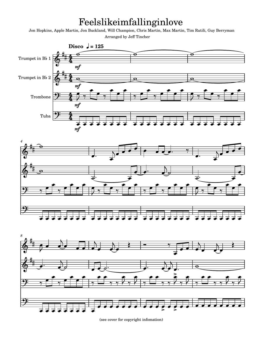 Feelslikeimfallinginlove Brass Quartet scores gallery preview page 2