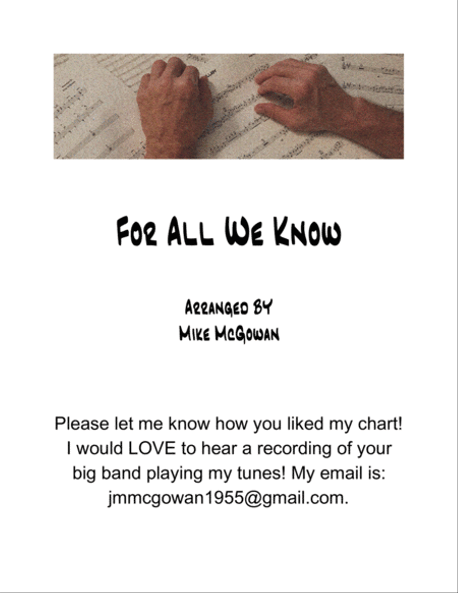 For All We Know For All We Know Jazz Ensemble scores gallery preview page 1