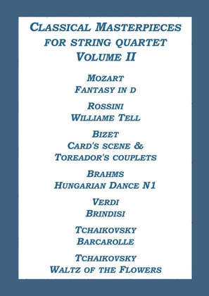 Book cover for Classical Masterpieces for String Quartet Volume II