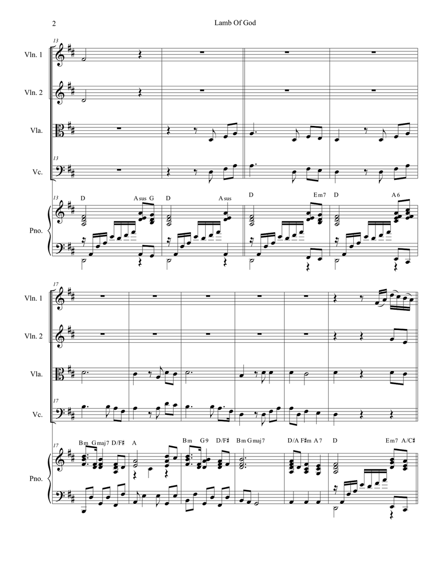 Lamb Of God String Quartet scores gallery preview page 2