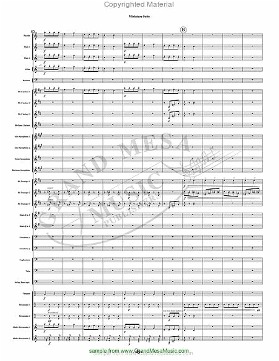 Miniature Suite Concert Band scores gallery preview page 7