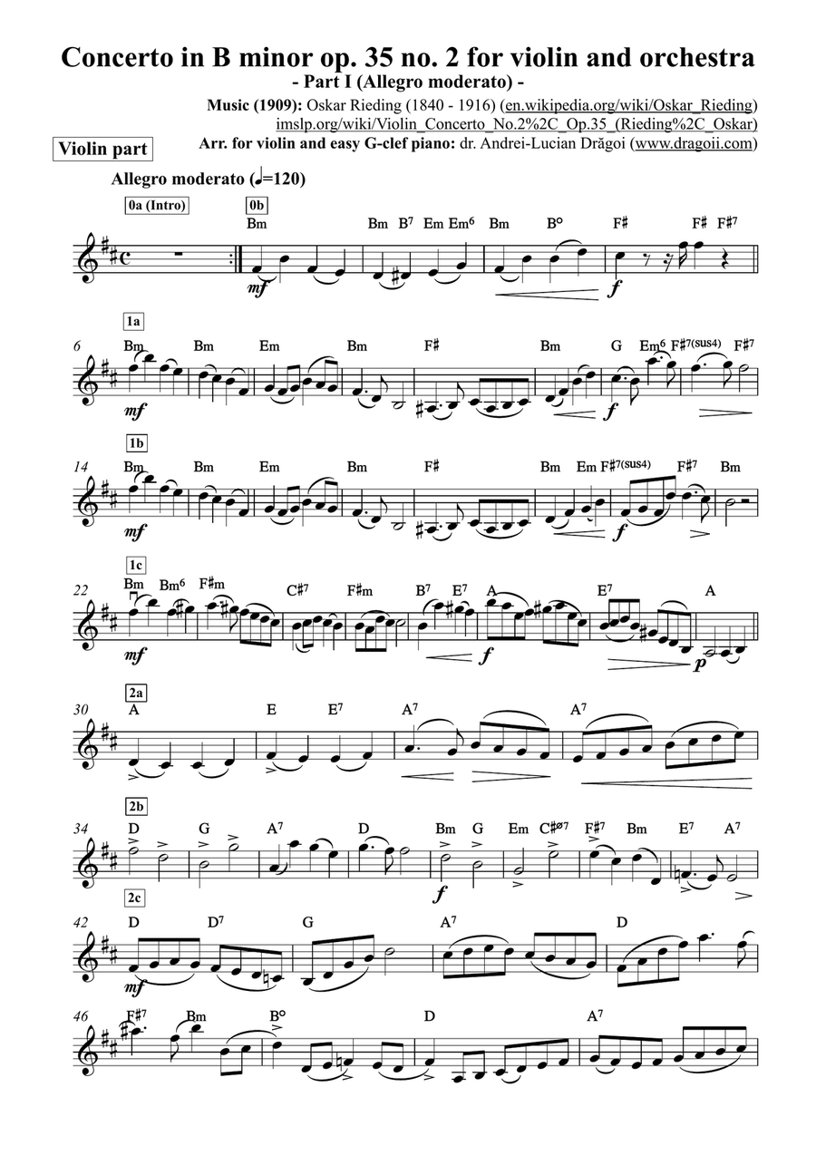 Oskar Rieding - Concerto in B minor op. 35 no. 2 for violin and orchestra - Part I (Allegro moderato