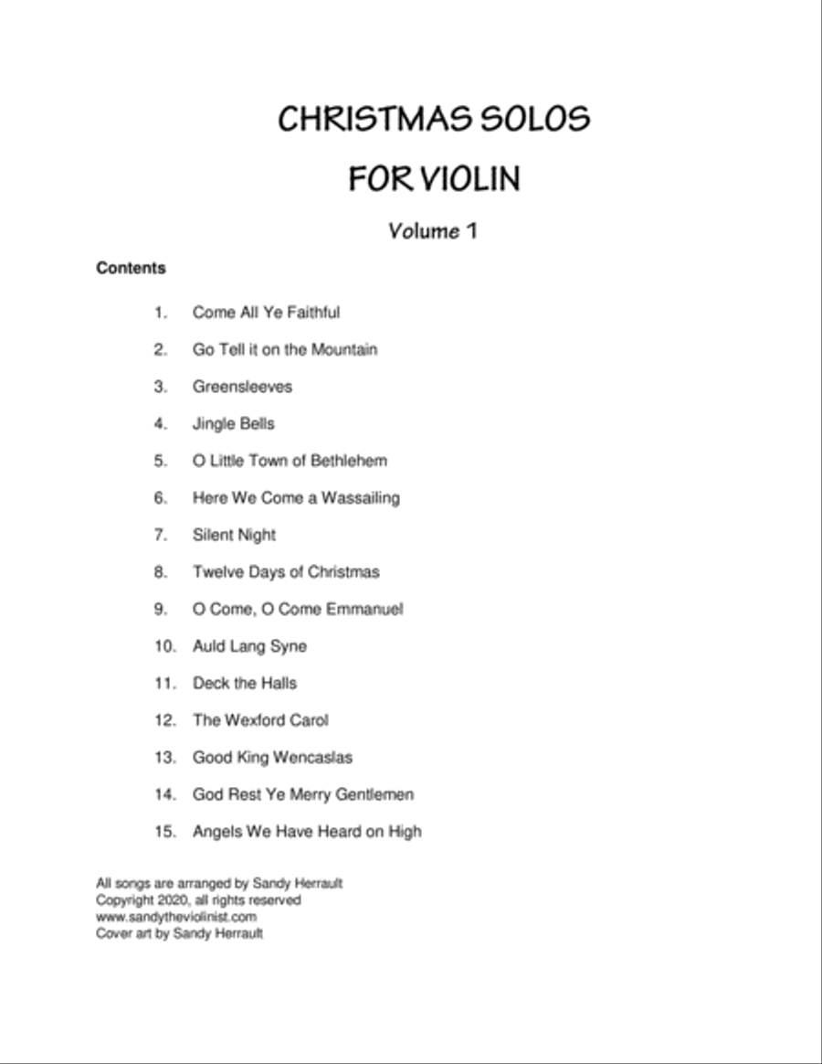 Christmas Solos for Violin, Vol. 1 image number null