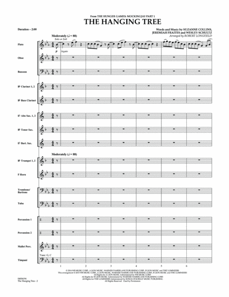 The Hanging Tree (from The Hunger Games: Mockingjay Pt 1) - Conductor Score (Full Score)