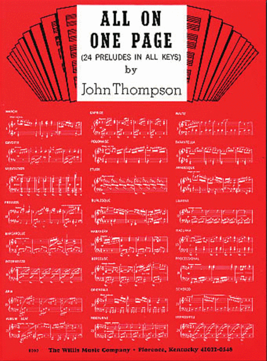All on One Page (24 Preludes) Piano scores gallery preview page 1