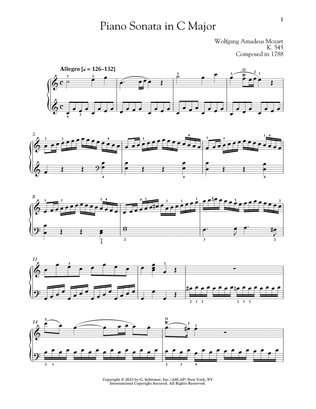 Book cover for Piano Sonata In C Major, K. 545
