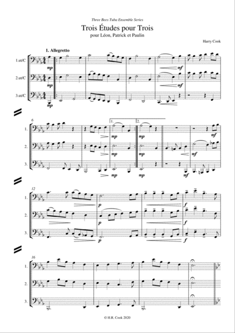 Trois Etudes pour Trois Brass Duet scores gallery preview page 2