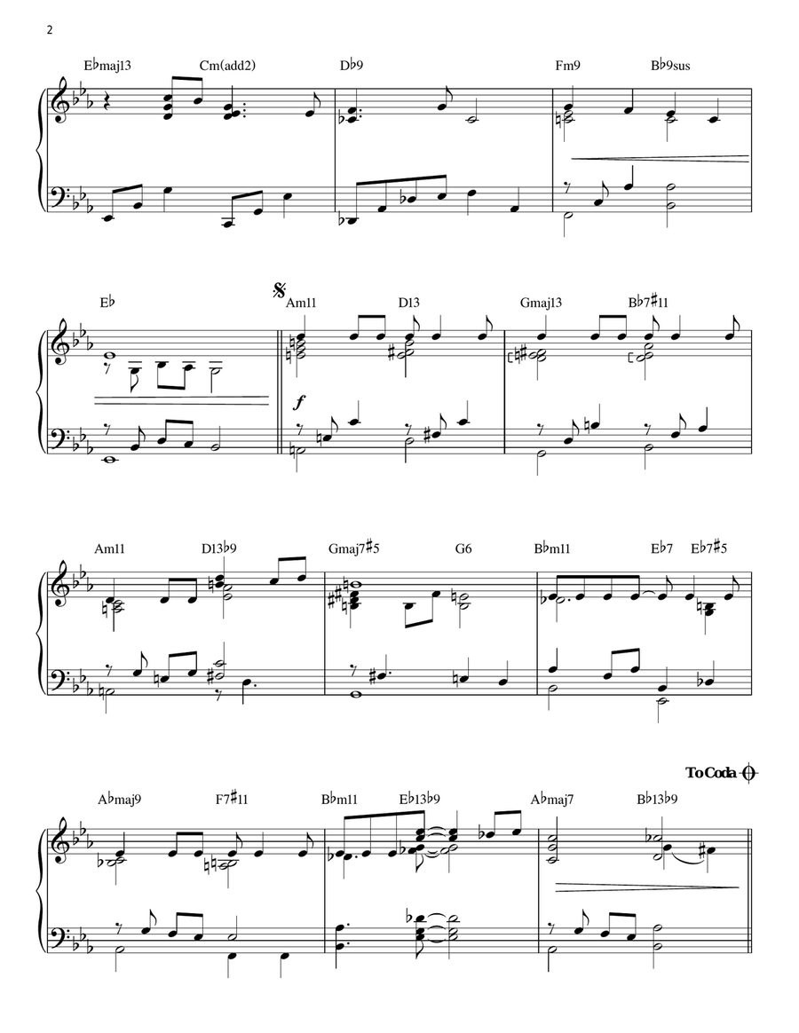 Moonlight In Vermont (arr. Brent Edstrom) Piano Solo scores gallery preview page 2