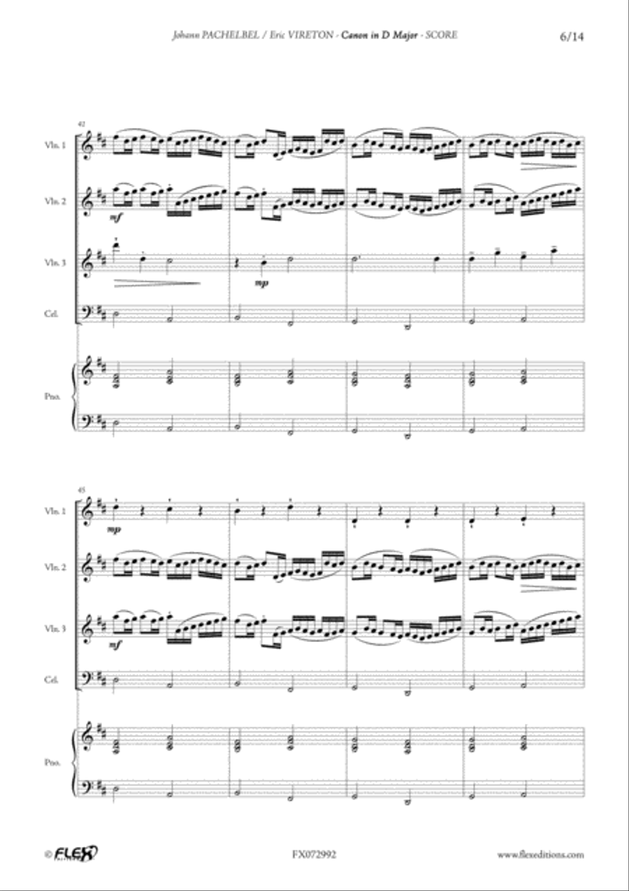 Canon in D Major Cello scores gallery preview page 6