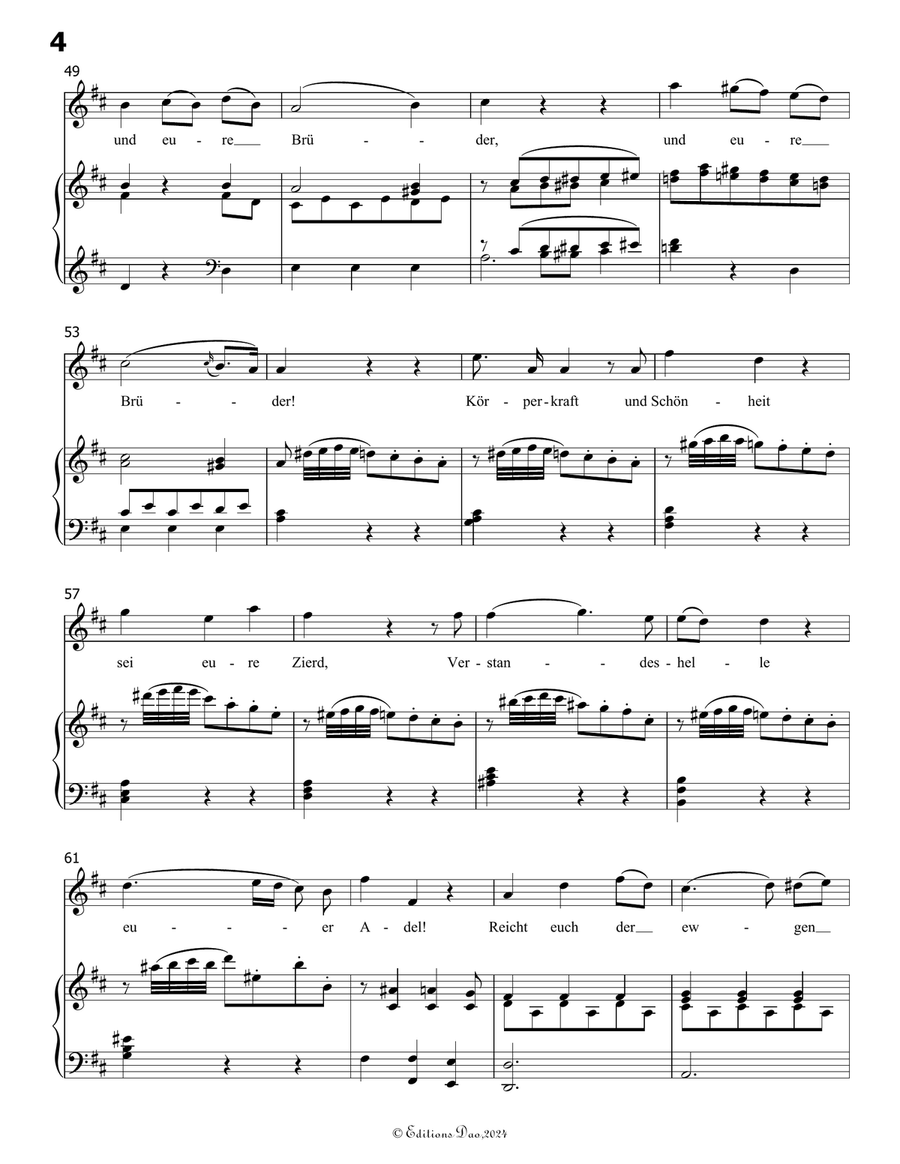 Die ihr des unermeβlichen weltalls, by Mozart, K.V.619, in D Major Piano, Vocal scores gallery preview page 6