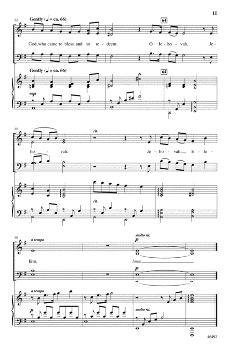 Jehovah Elohim 4-Part scores gallery preview page 21