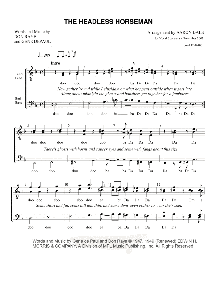 The Headless Horseman The Headless Horseman TTBB scores gallery preview page 1