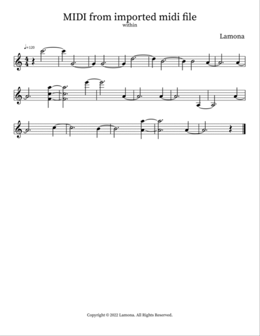 MIDI from imported midi file Acoustic Guitar scores gallery preview page 2