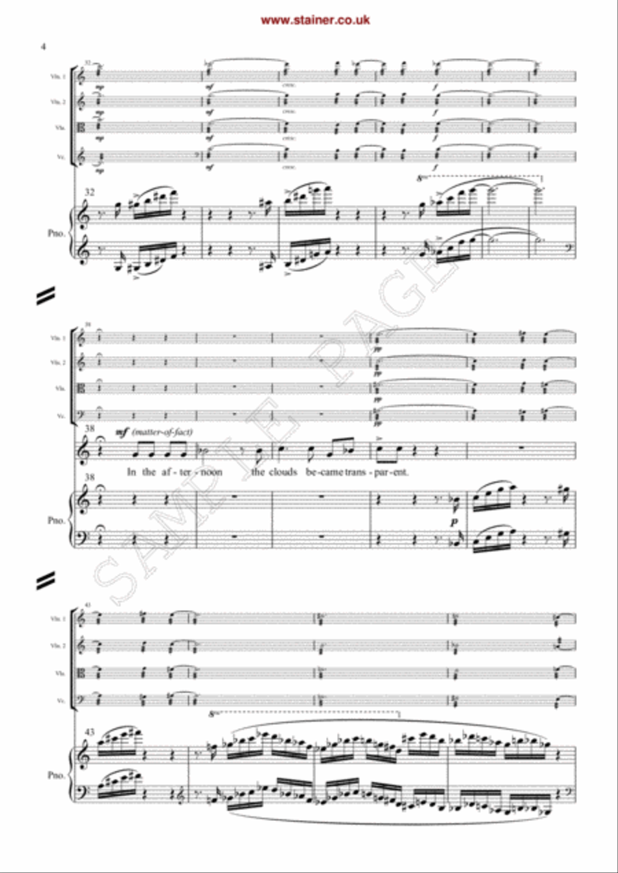 Haze and the Absence. Vc & Str Quartet String Quartet scores gallery preview page 5