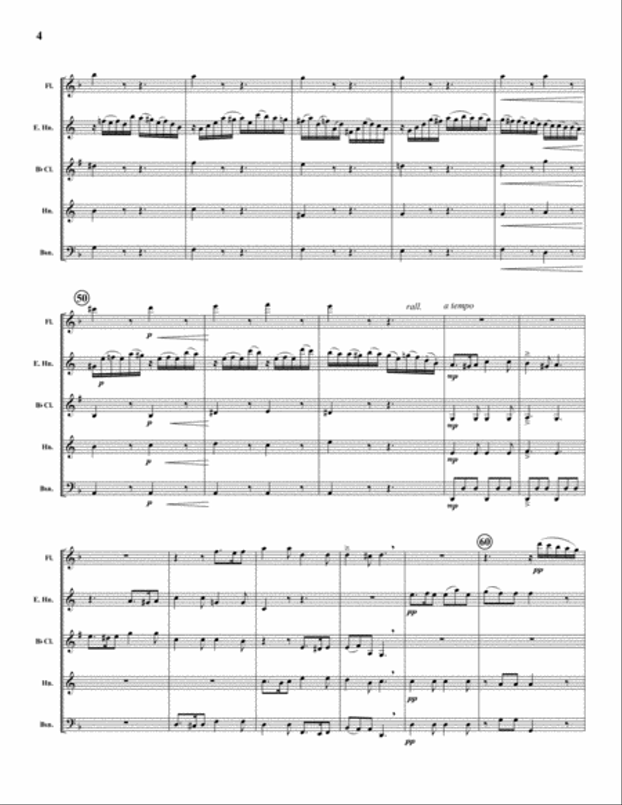 Adagio for English Horn Woodwind Quintet scores gallery preview page 4