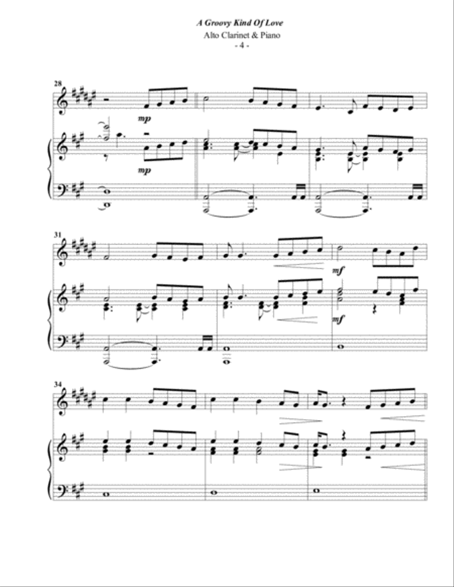 A Groovy Kind Of Love E-Flat Clarinet scores gallery preview page 4