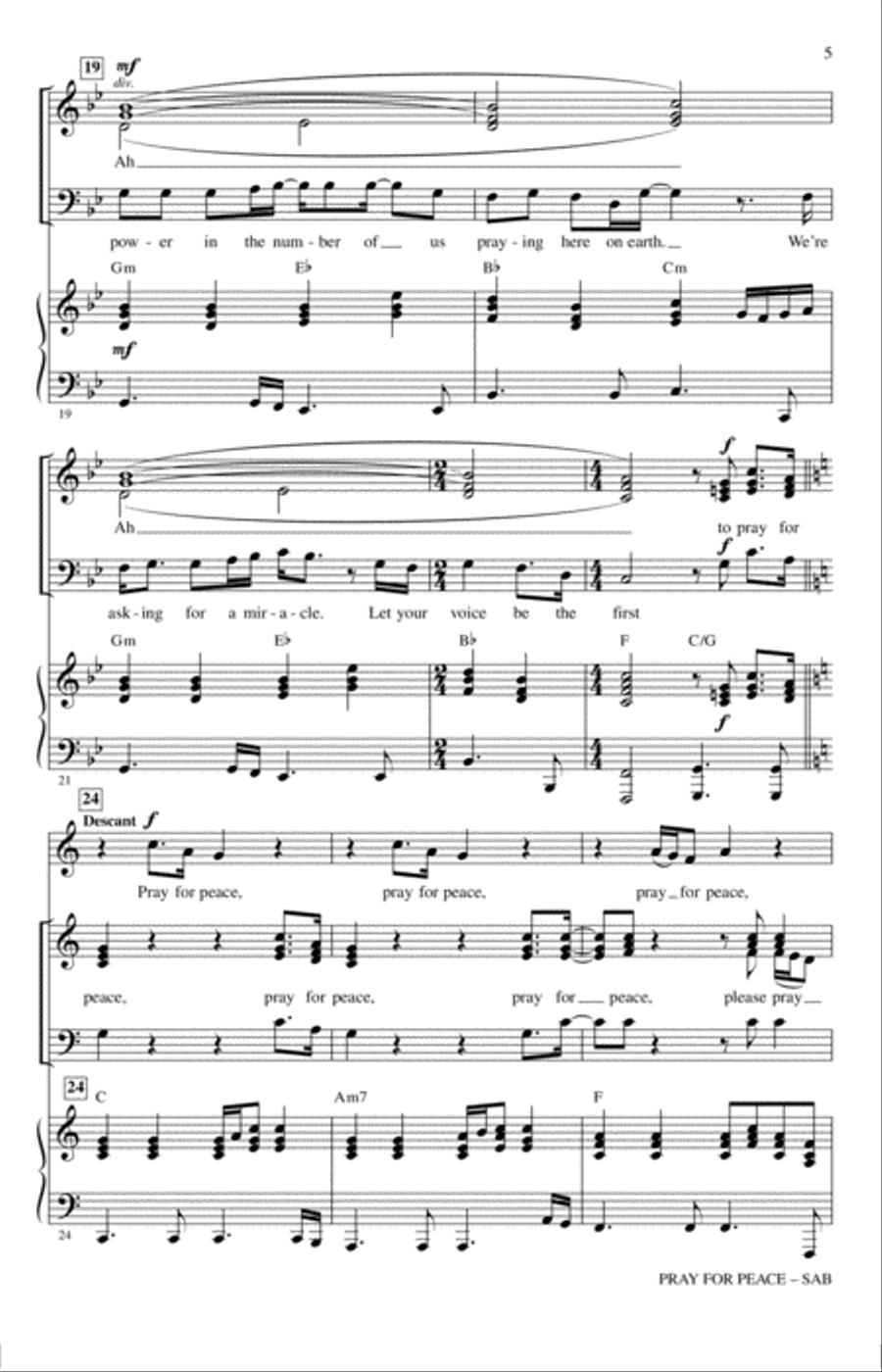 Pray For Peace 3-Part scores gallery preview page 4
