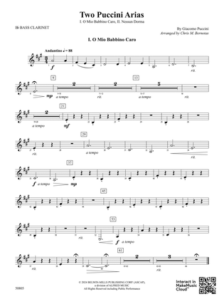 Two Puccini Arias: B-flat Bass Clarinet