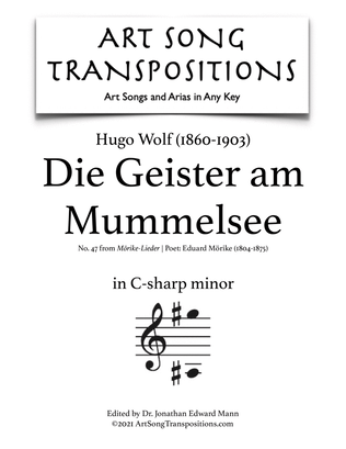 Book cover for WOLF: Die Geister am Mummelsee (transposed to C-sharp minor)