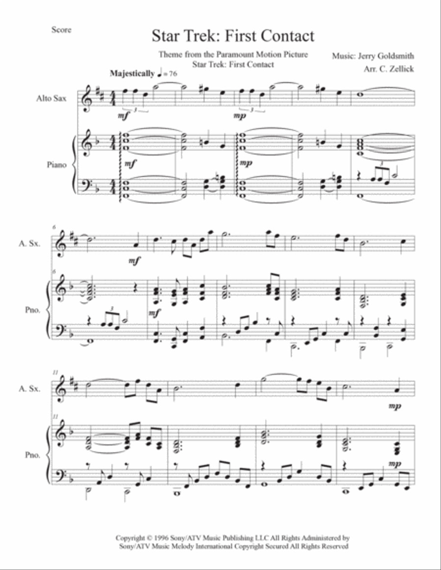 Star Trek(r) First Contact Alto Saxophone scores gallery preview page 2
