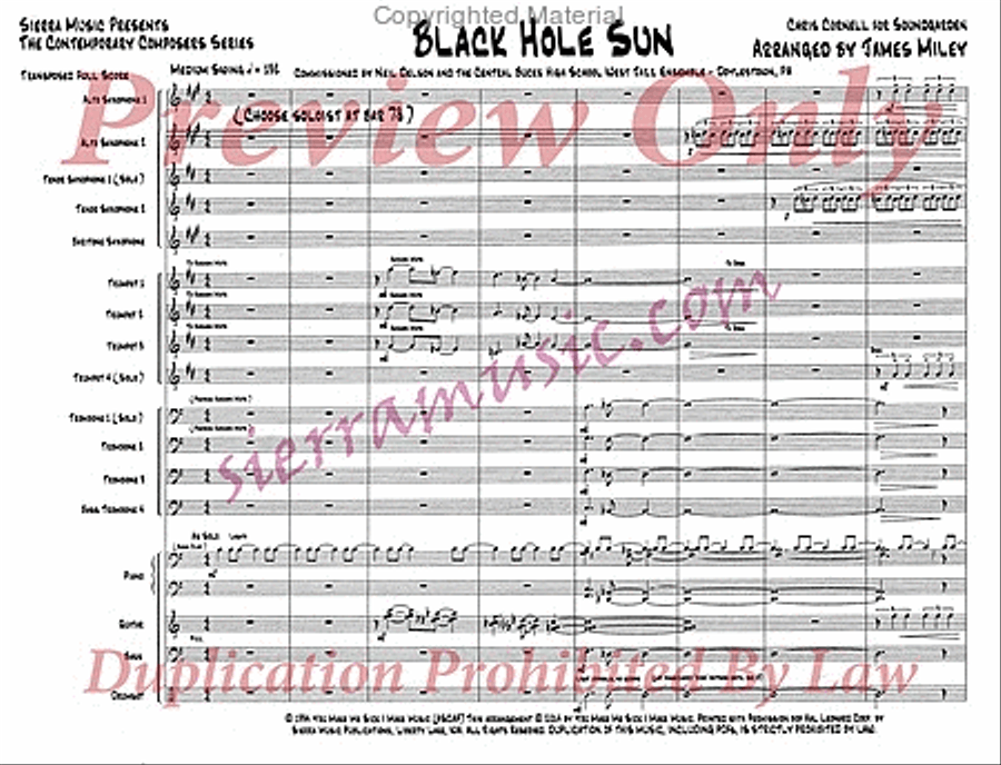 Black Hole Sun Jazz Ensemble scores gallery preview page 2