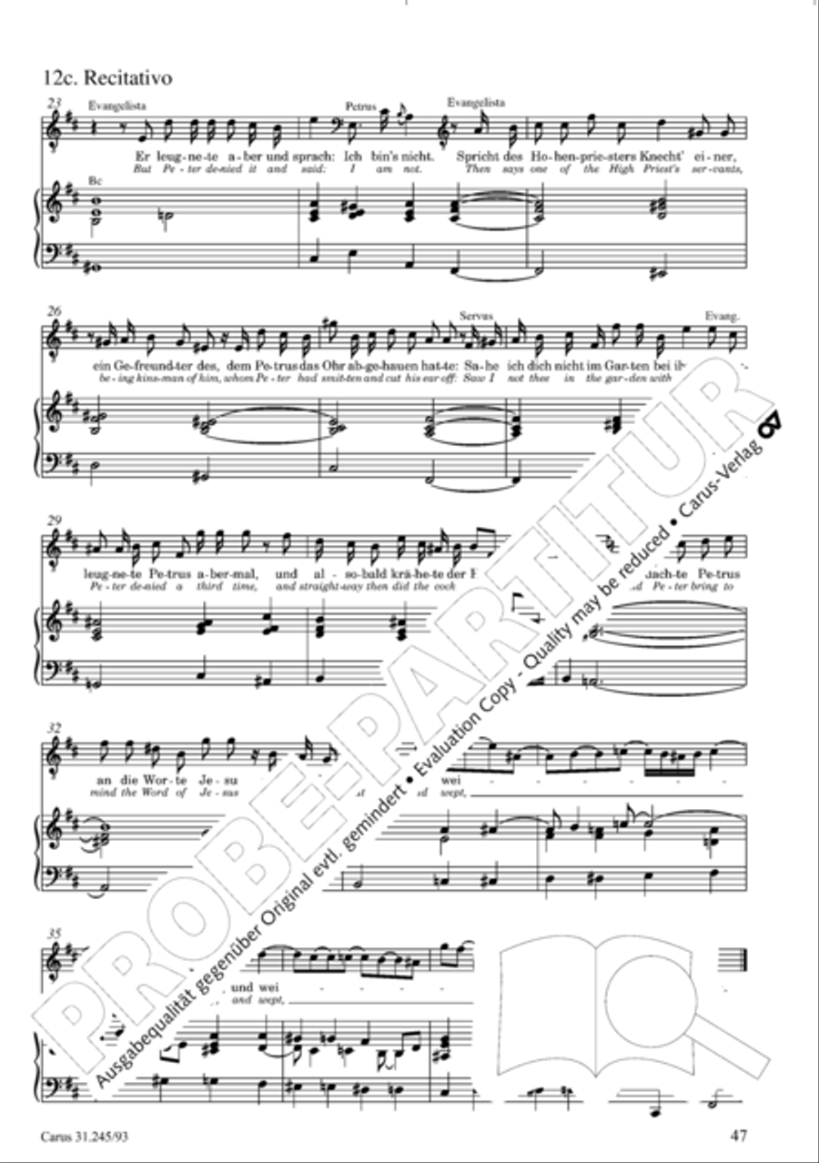 St. John Passion (Johannes-Passion) 4-Part scores gallery preview page 48