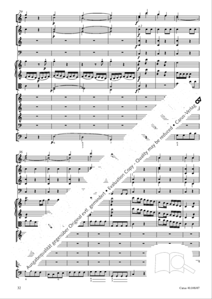 Regina coeli in B-Flat Major, K. 127 4-Part scores gallery preview page 33