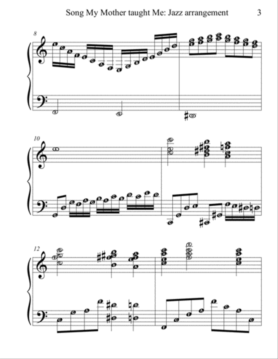 Song my Mother Taught Me A Jazz Arrangement Piano Solo scores gallery preview page 3