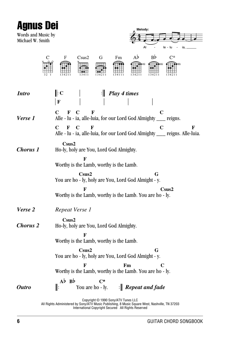 Agnus Dei Acoustic Guitar scores gallery preview page 1